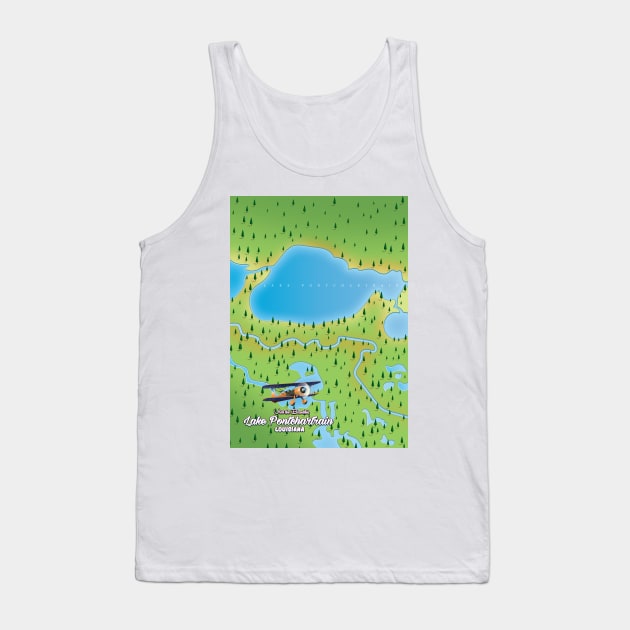 Lake Pontchartrain Louisiana lake map Tank Top by nickemporium1